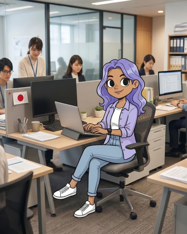 Animated image using laptop